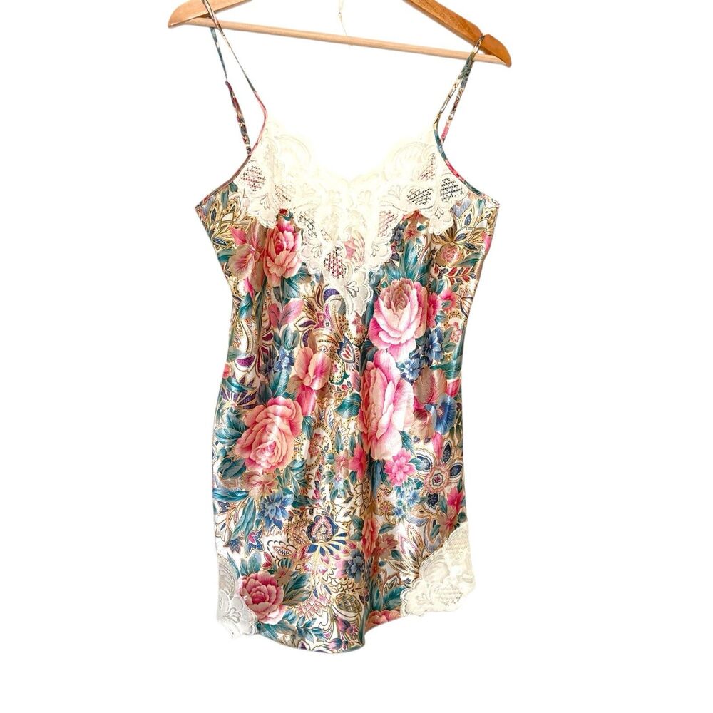 Victoria's Secret Floral Chemise with Lace Trim